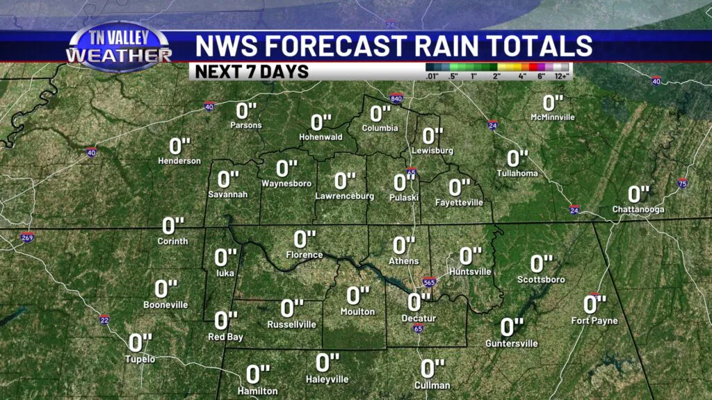 NWS Forecast Rain Totals Next 7 Days - Tennessee Valley Weather