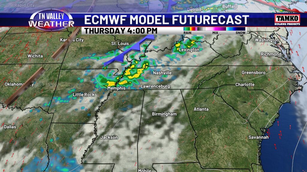 Regional Futurecast Thursday - Tennessee Valley Weather