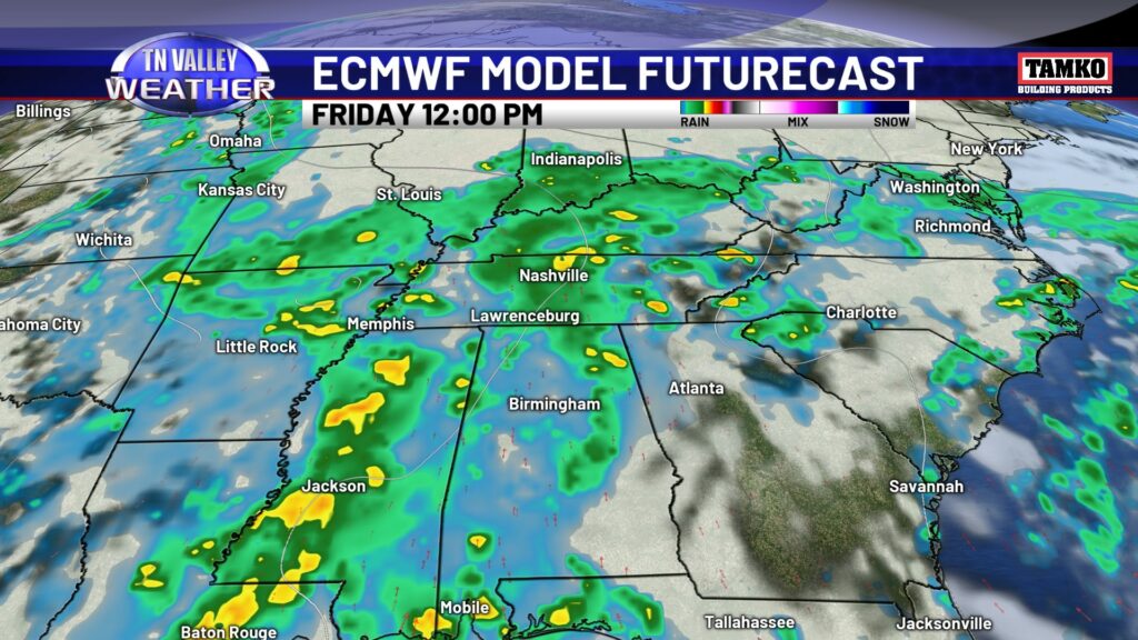 Regional Futurecast Friday - Tennessee Valley Weather