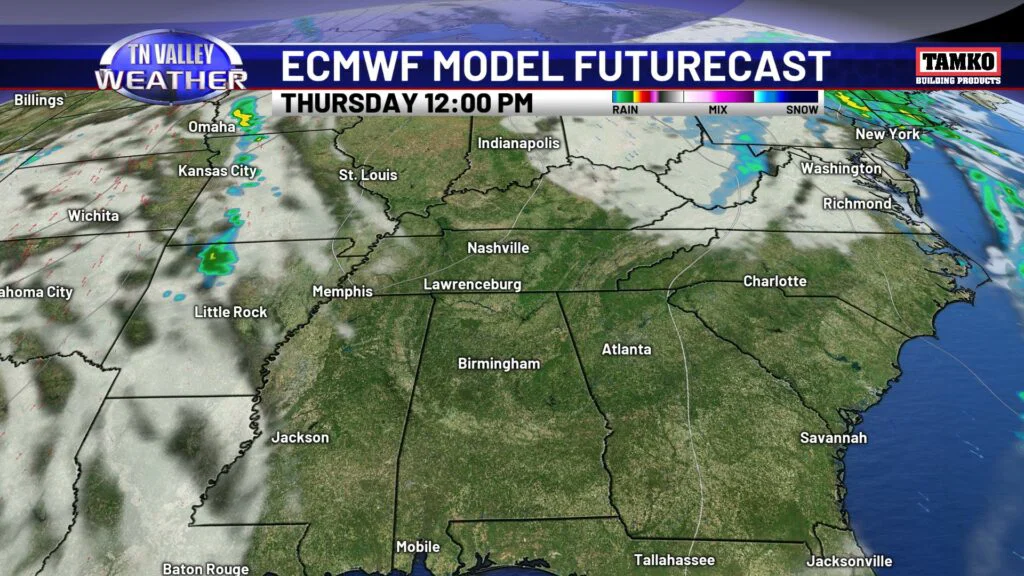 Regional Futurecast Thursday - Tennessee Valley Weather